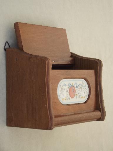 photo of International Marmalade geese w/ apple wall box, 80s goose pattern recipe box  #2