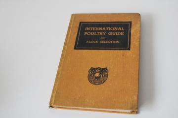 catalog photo of International Poultry Guide, chicken breeds & flock selection vintage 1934 farming book w/ photos 
