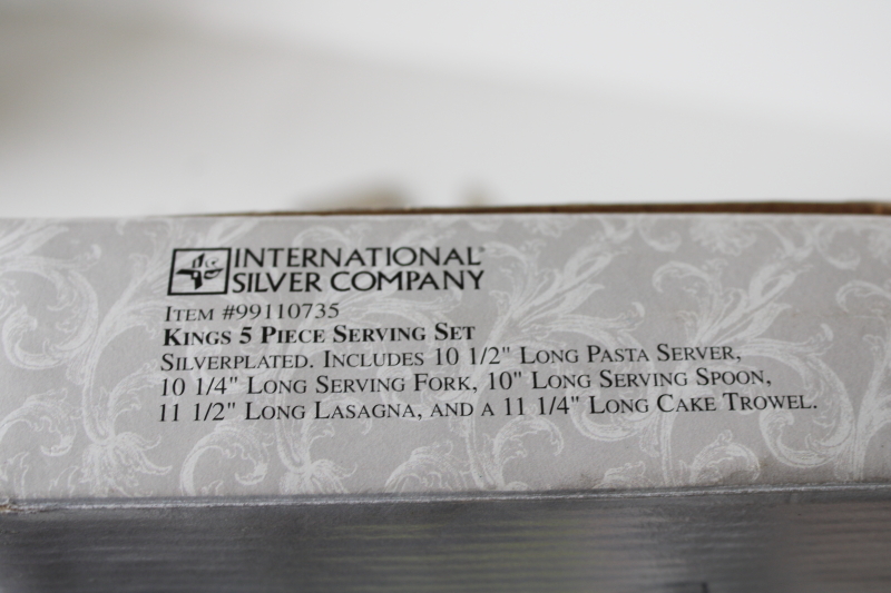 photo of International Silver Kings silverplate serving pieces, cake, spaghetti server, spoon & fork #6