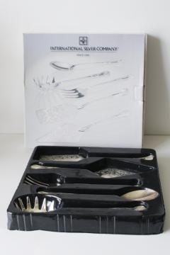 catalog photo of International Silver Kings silverplate serving pieces, cake, spaghetti server, spoon & fork 