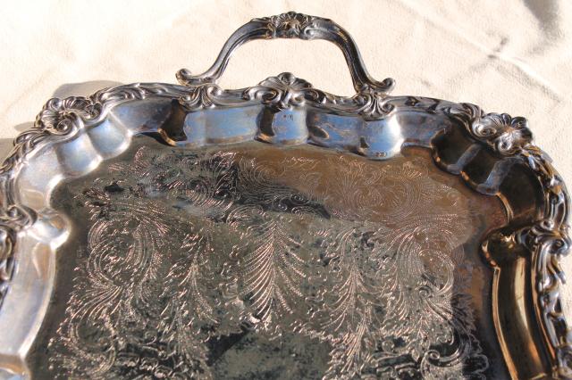 photo of International silver plate tray, tea set serving tray or hall table tray #4