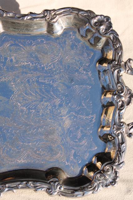 photo of International silver plate tray, tea set serving tray or hall table tray #5