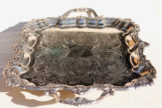 photo of International silver plate tray, tea set serving tray or hall table tray #8