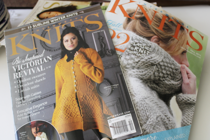 photo of Interweave Knits KnitScene back issue magazines lot, out of print kitting patterns #2