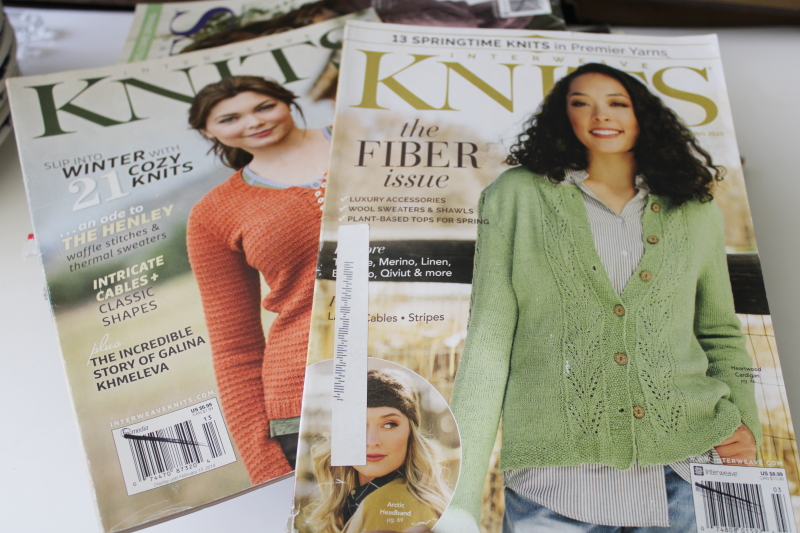 photo of Interweave Knits KnitScene back issue magazines lot, out of print kitting patterns #3