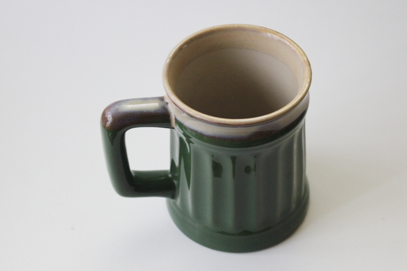 photo of Ireland Irish stoneware coffee mug souvenir, Deneen style pottery shamrock emblem #4