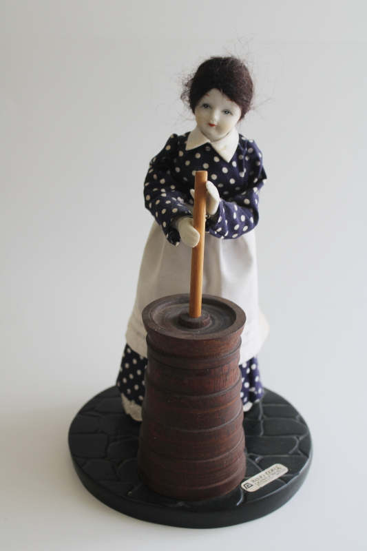 photo of Irish Turf Owencraft Ireland china doll, vintage figurine dairymaid girl w/ butter churn  #1