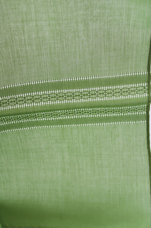 photo of Irish green linen weave poly napkins set of 8, retro 70s vintage table linens #2