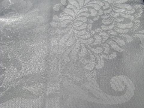 photo of Irish linen double damask huge vintage tablecloth, mint condition w/ original label #3