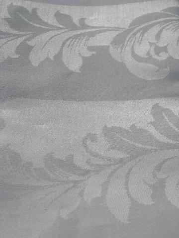 photo of Irish linen double damask huge vintage tablecloth, mint condition w/ original label #4