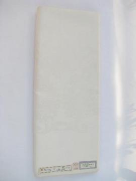 catalog photo of Irish linen double damask huge vintage tablecloth, mint condition w/ original label