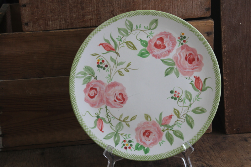 photo of Isabelle de Borchgrave for Marshall Fields vintage hand painted ceramic cake plate #1