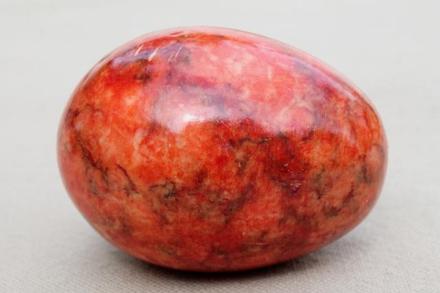 photo of Italian alabaster marble eggs dyed Easter egg colors, vintage stone egg collection #2