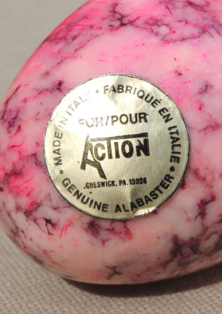 photo of Italian alabaster marble eggs dyed Easter egg colors, vintage stone egg collection #5