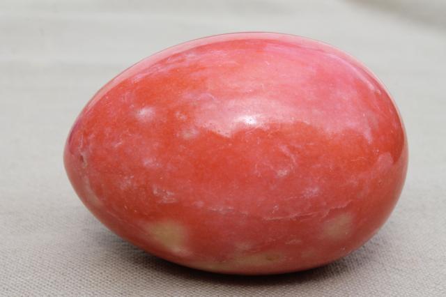 photo of Italian alabaster marble eggs dyed Easter egg colors, vintage stone egg collection #7
