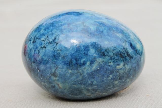 photo of Italian alabaster marble eggs dyed Easter egg colors, vintage stone egg collection #8