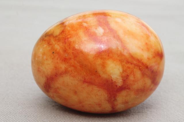 photo of Italian alabaster marble eggs dyed Easter egg colors, vintage stone egg collection #9