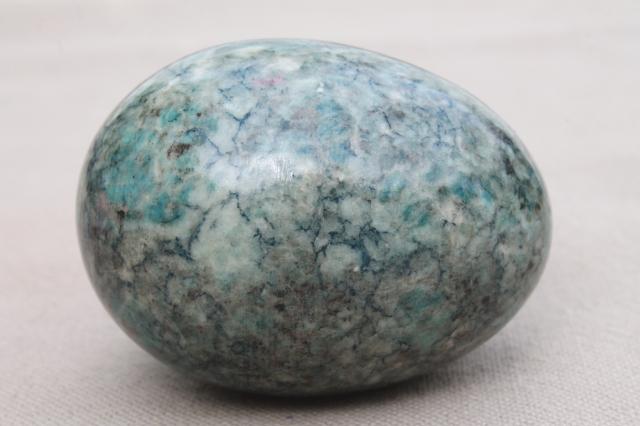 photo of Italian alabaster marble eggs dyed Easter egg colors, vintage stone egg collection #10