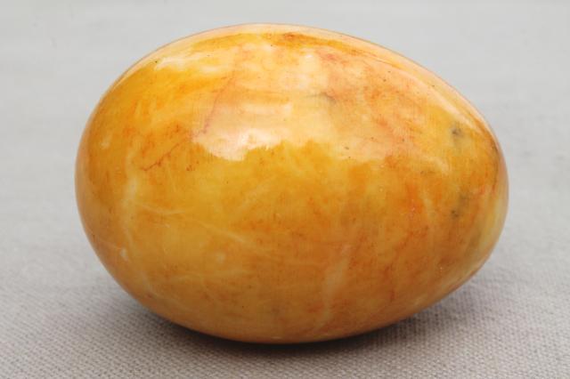 photo of Italian alabaster marble eggs dyed Easter egg colors, vintage stone egg collection #12