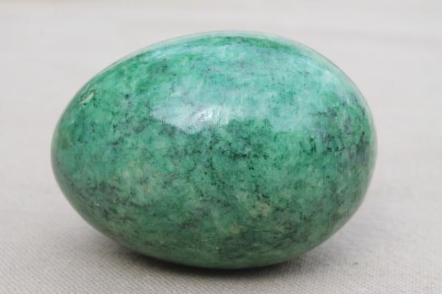 photo of Italian alabaster marble eggs dyed Easter egg colors, vintage stone egg collection #13