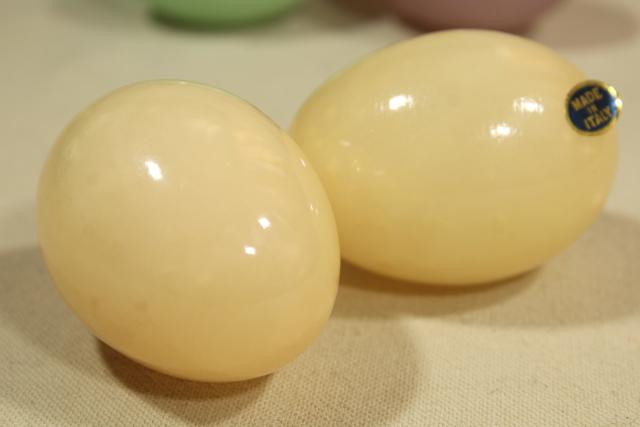 photo of Italian alabaster pastel colored Easter eggs, vintage carved stone egg collection #3