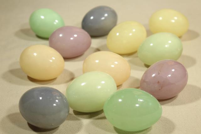 photo of Italian alabaster pastel colored Easter eggs, vintage carved stone egg collection #6