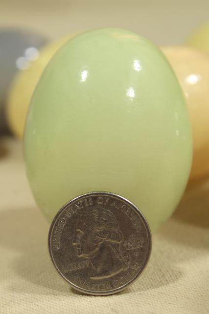 photo of Italian alabaster pastel colored Easter eggs, vintage carved stone egg collection #7