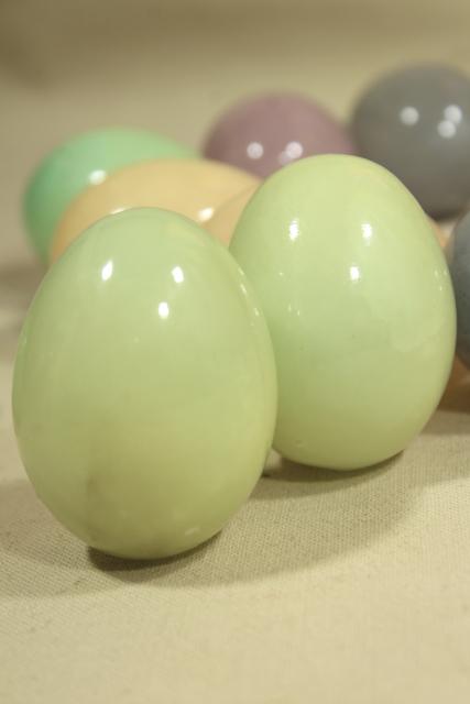 photo of Italian alabaster pastel colored Easter eggs, vintage carved stone egg collection #10