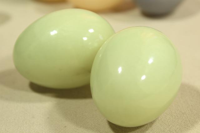 photo of Italian alabaster pastel colored Easter eggs, vintage carved stone egg collection #11