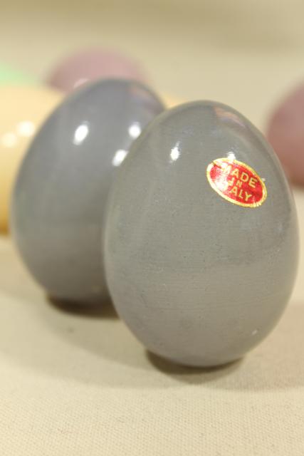 photo of Italian alabaster pastel colored Easter eggs, vintage carved stone egg collection #12