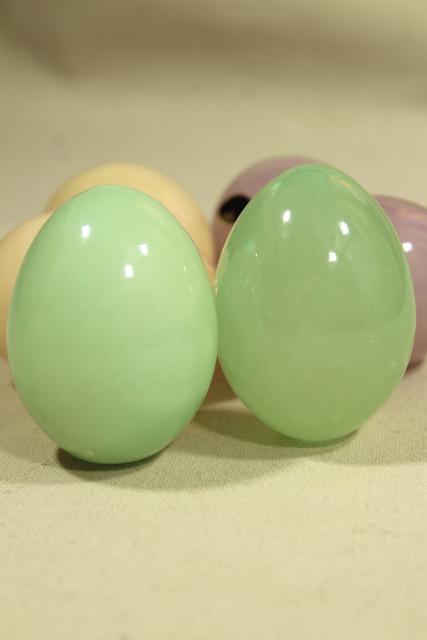 photo of Italian alabaster pastel colored Easter eggs, vintage carved stone egg collection #14