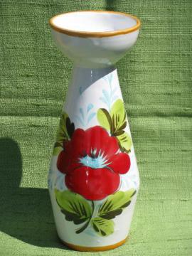 catalog photo of Italian art pottery, large hand-painted vase 60s-70s vintage Italy