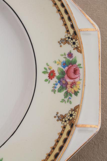 photo of J & G Meakin Sol serving platters, English country cottage china pink roses floral border #5