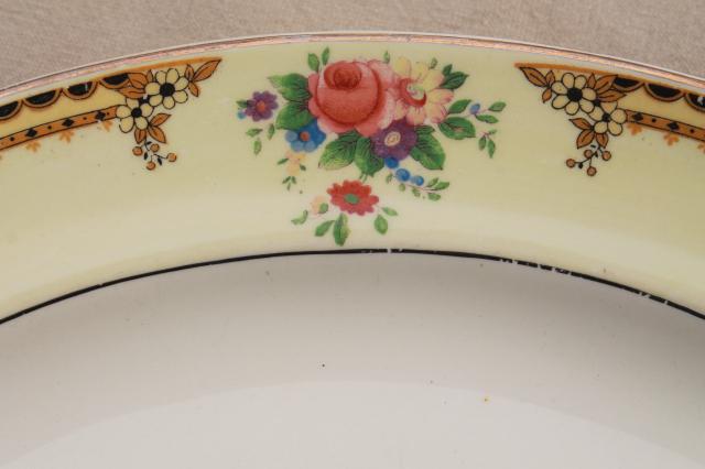 photo of J & G Meakin Sol serving platters, English country cottage china pink roses floral border #9