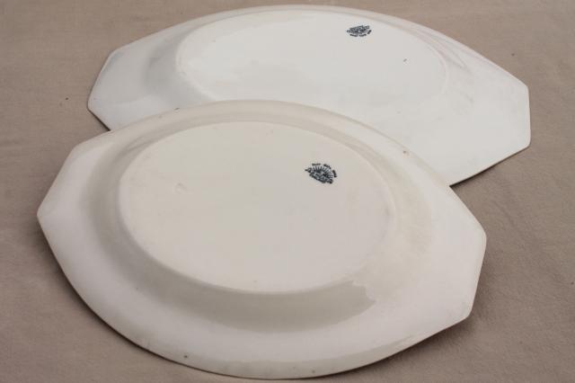 photo of J & G Meakin Sol serving platters, English country cottage china pink roses floral border #10