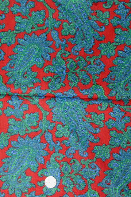 photo of J Manes fancee free 60s freeform print cotton fabric teal green blue red #4