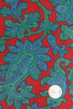 J Manes fancee free 60s freeform print cotton fabric teal green blue red