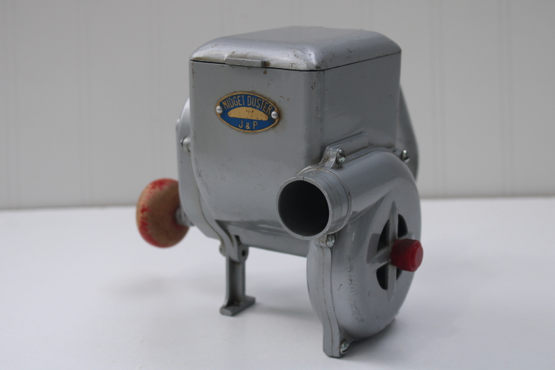 photo of JP Midget Duster vintage hand crank garden dust applicator, small farm tool #1
