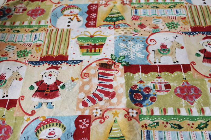 photo of Jane Kitching Christmas patchwork print cotton fabric for quilting, holiday crafts #1