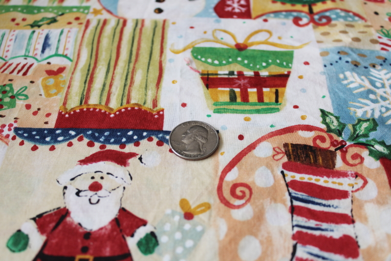 photo of Jane Kitching Christmas patchwork print cotton fabric for quilting, holiday crafts #2