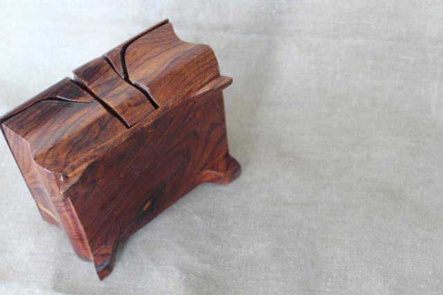 photo of Japanese puzzle box, hand crafted wood trinket box with interlocking pieces #5