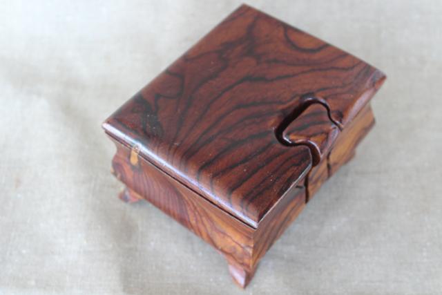 photo of Japanese puzzle box, hand crafted wood trinket box with interlocking pieces #6