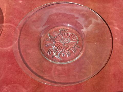 photo of Jeanette glass vintage Camellia rose pattern glass dishes #2