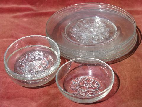 photo of Jeanette glass vintage Camellia rose pattern glass dishes #4