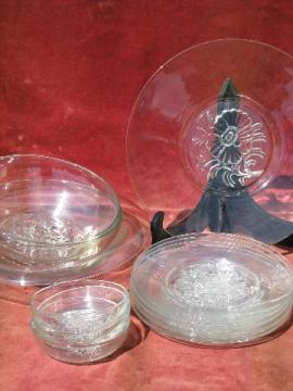 catalog photo of Jeanette glass vintage Camellia rose pattern glass dishes