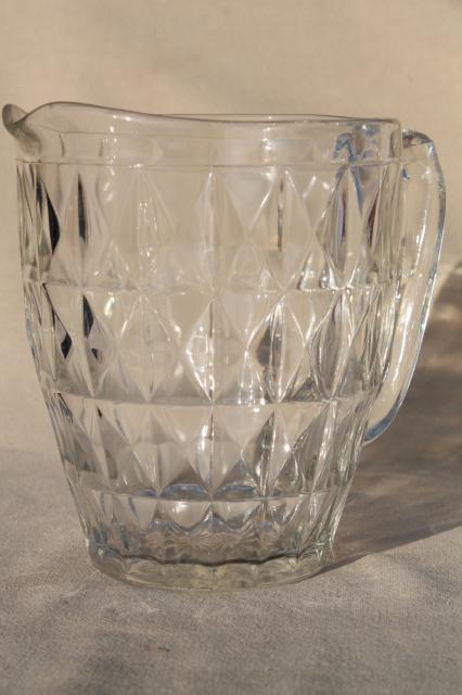 photo of Jeannette Windsor pattern clear glass pitcher, vintage depression glass #1