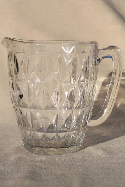 photo of Jeannette Windsor pattern clear glass pitcher, vintage depression glass #2