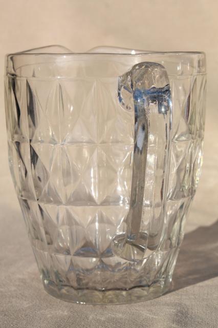 photo of Jeannette Windsor pattern clear glass pitcher, vintage depression glass #3