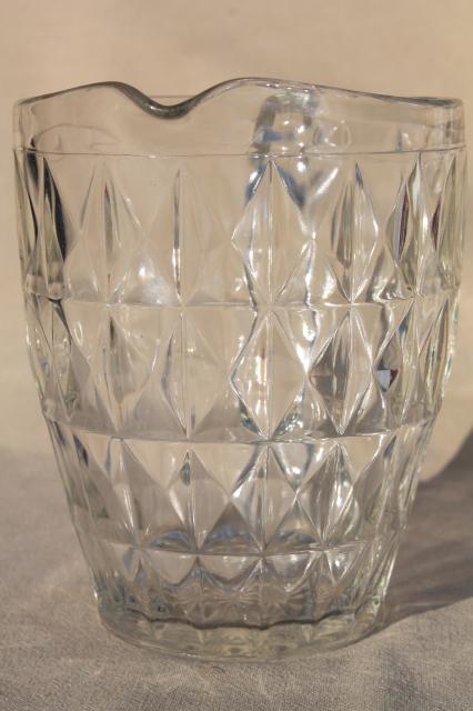 photo of Jeannette Windsor pattern clear glass pitcher, vintage depression glass #5