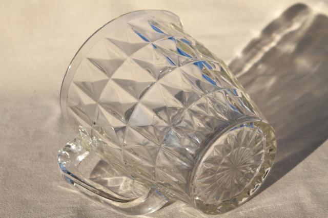 photo of Jeannette Windsor pattern clear glass pitcher, vintage depression glass #7